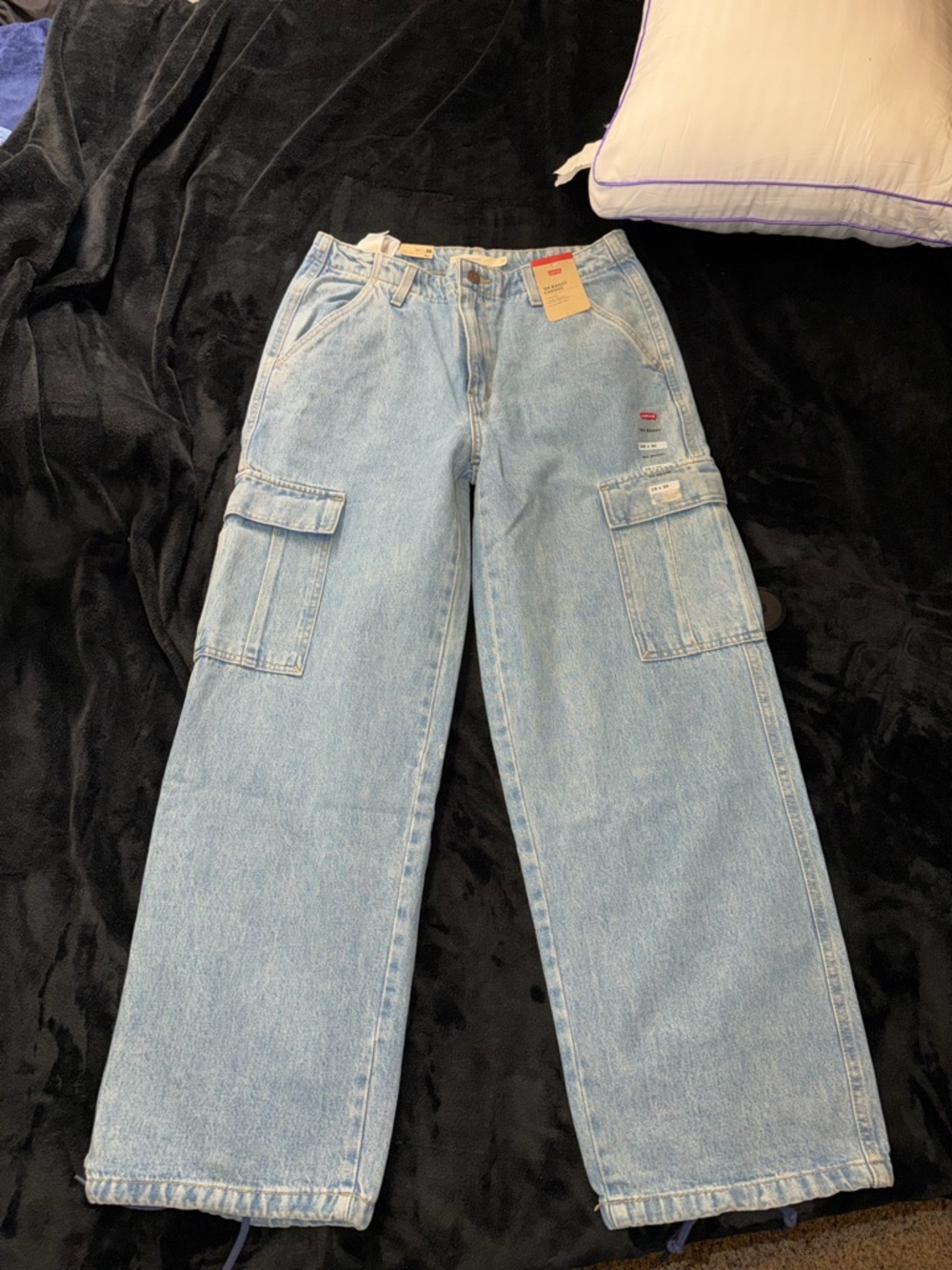 Levi's Light Blue Cargo Wide-Leg Jeans